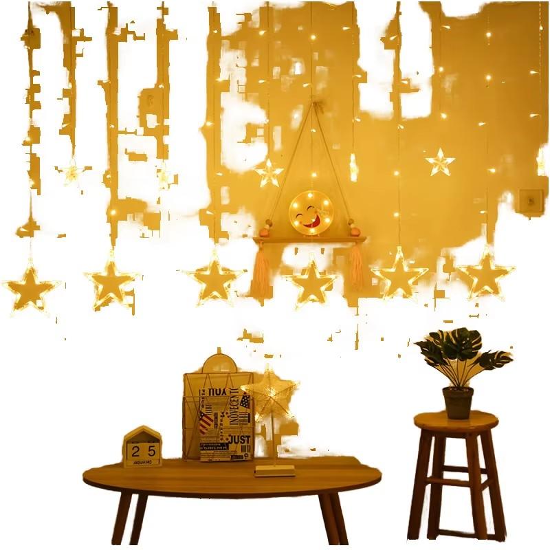 Plastic LED Star String Lights Christmas Fairy Garland Indoor Tree Decoration Wedding Halloween Ramadan IP44 Rated Window