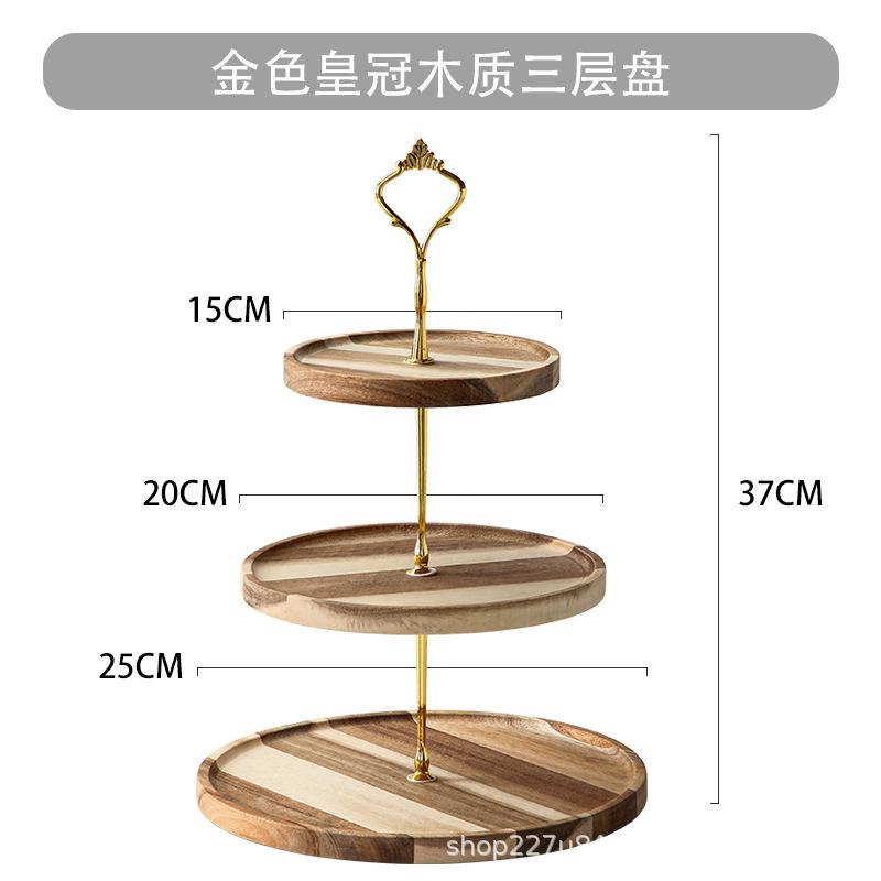 2/3 Tiers Detachable Cake Stand Wooden European Style Pastry Cupcake Fruit Plate Serving Dessert Holder Home Decor Wedding Party