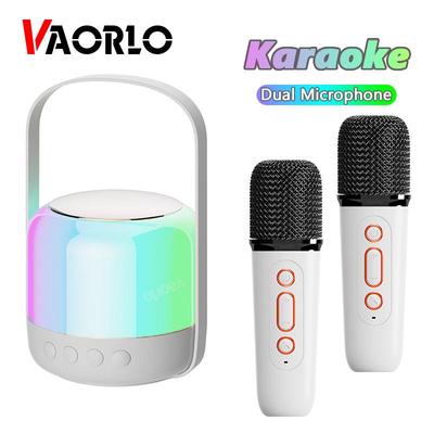 VAORLO Bluetooth Speaker+Dual Wireless Microphone Low Latency Singing Karaoke Everywhere Large Capacity Portable RGB Speaker Subwoofer Bass