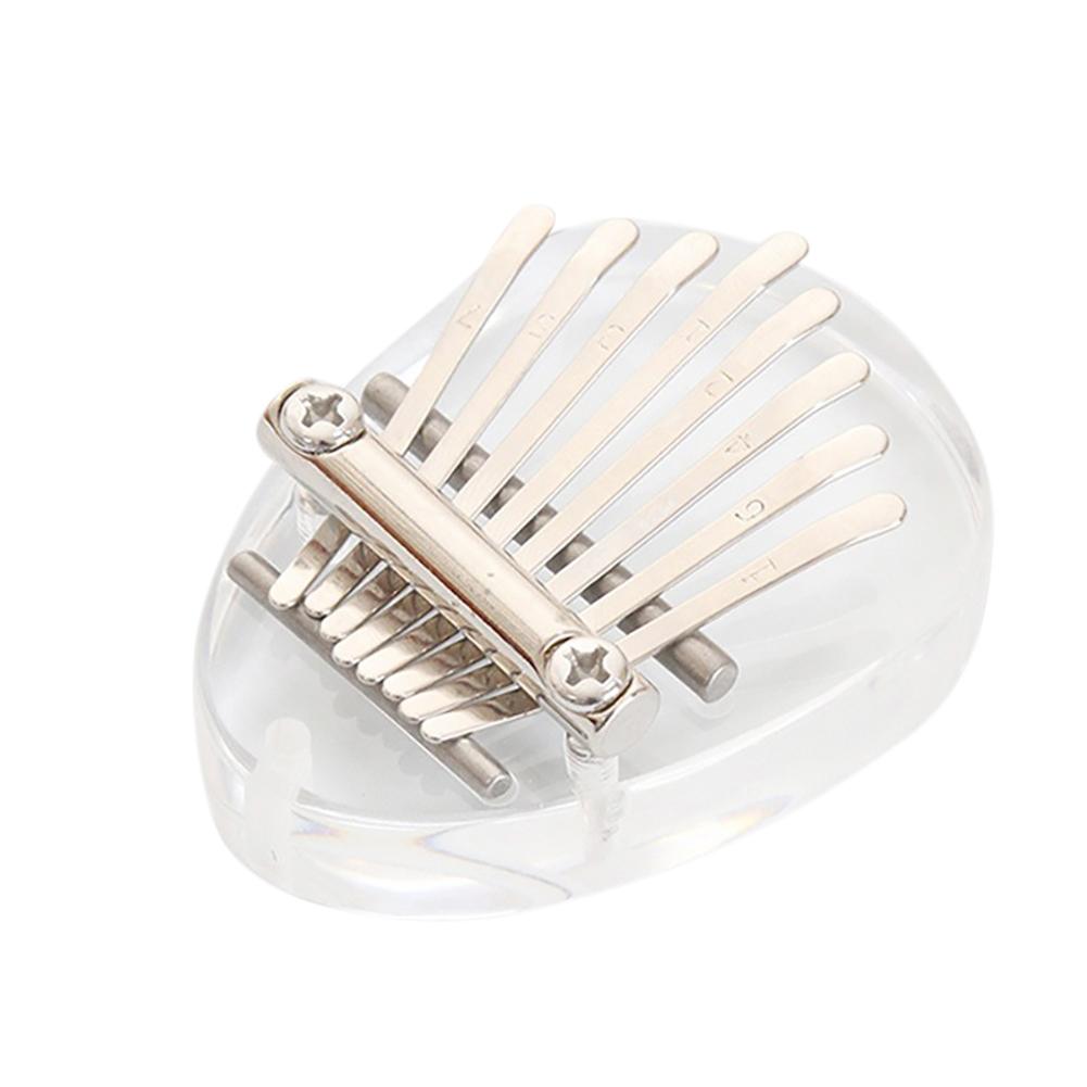 Mini Crystal Finger Piano Acrylic 8-tone Kalimba Thumb Piano Cute Christmas Music Gifts Keyboard Instrument for Children Trainer