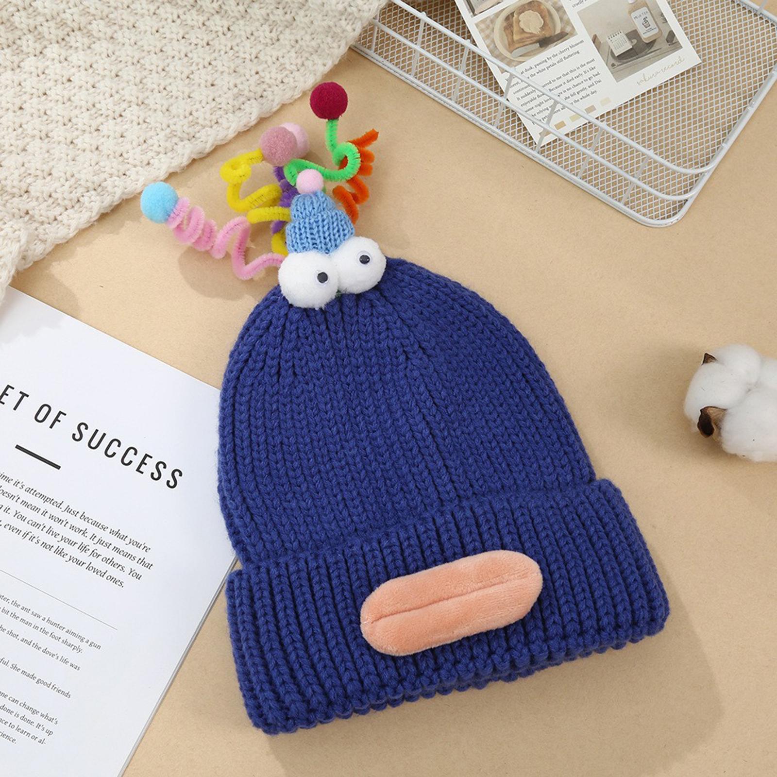 

Осенне-зимняя ветрозащитная шапка-бини, защита от холода, фестивальные аксессуары, теплая шапка-бини, шапка-бини, новая забавная вязаная шапка 2025 One Size королевский синий