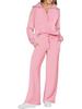2024 Autumn/Winter Women's Casual Zipper Sweatshirt & Wide-Leg Pants Set