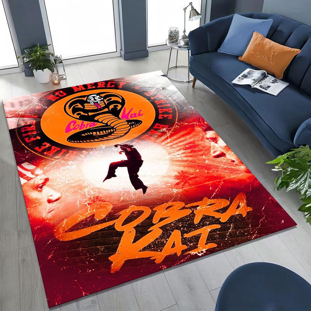 3D Cobra Kai Karate Daniel LaRusso Johnny Art Rug for Bedroom Living Room Sofa Home Doormat Decor, Large Kids Non-slip Floor Mat