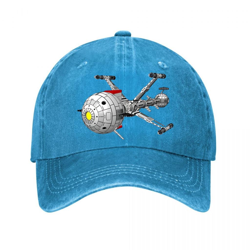 Retro SciFi Spaceship Detailed Design Baseball Cap Unisex Women Distressed Washed Sun Cap Outdoor Workouts Hat