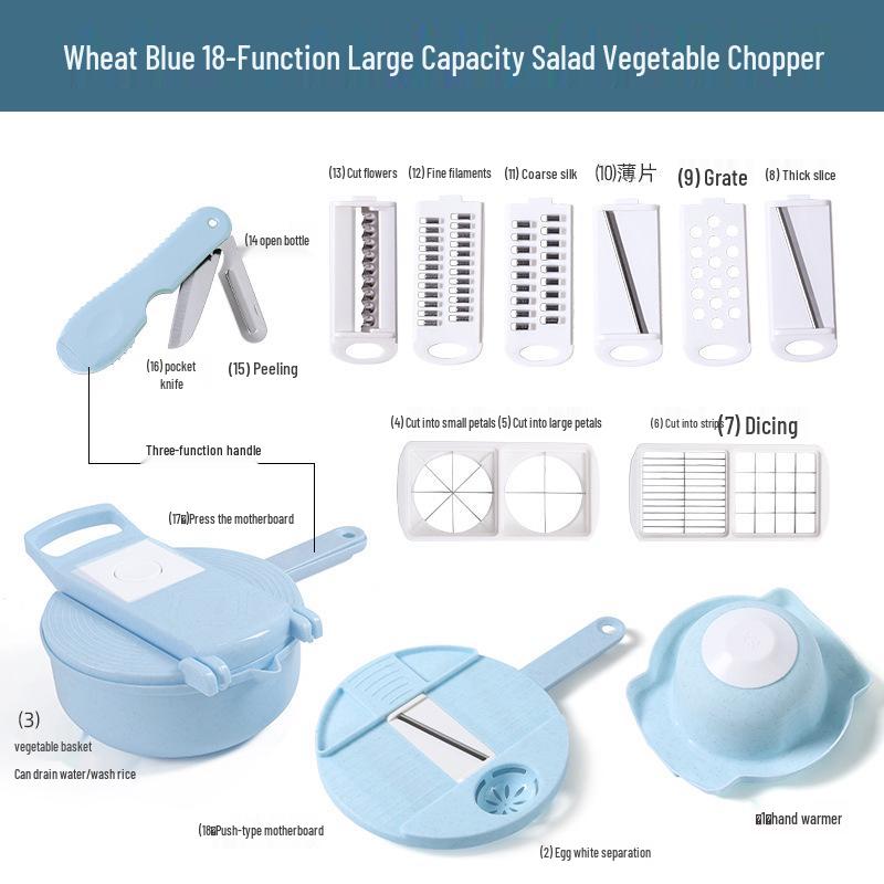 Multifunctional Kitchen Vegetable & Potato Slicer, Grater, Peeler, and Julienne Cutter
