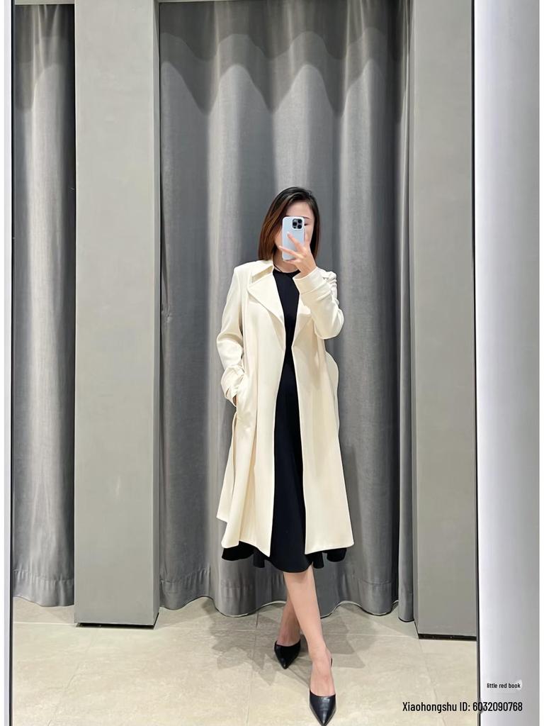 Autumn 2025 Women's Triacetate Blend Trench Coat