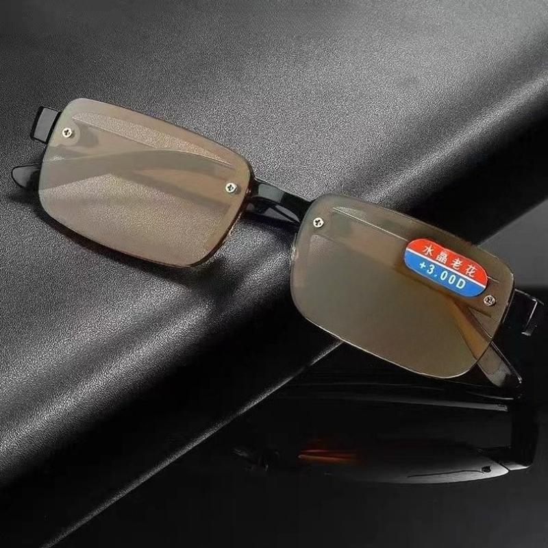 3PCS Half-Rim Reading Glasses Men Women Artificial Crystal Glass Lens Presbyopia Glasses +100 To +400