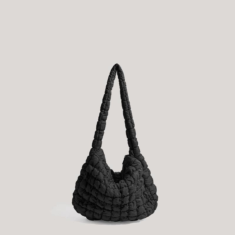 Bag women's new one-shoulder messenger bag cloud pleated bag cotton clothing bag large-capacity one-shoulder underarm bag women's bag