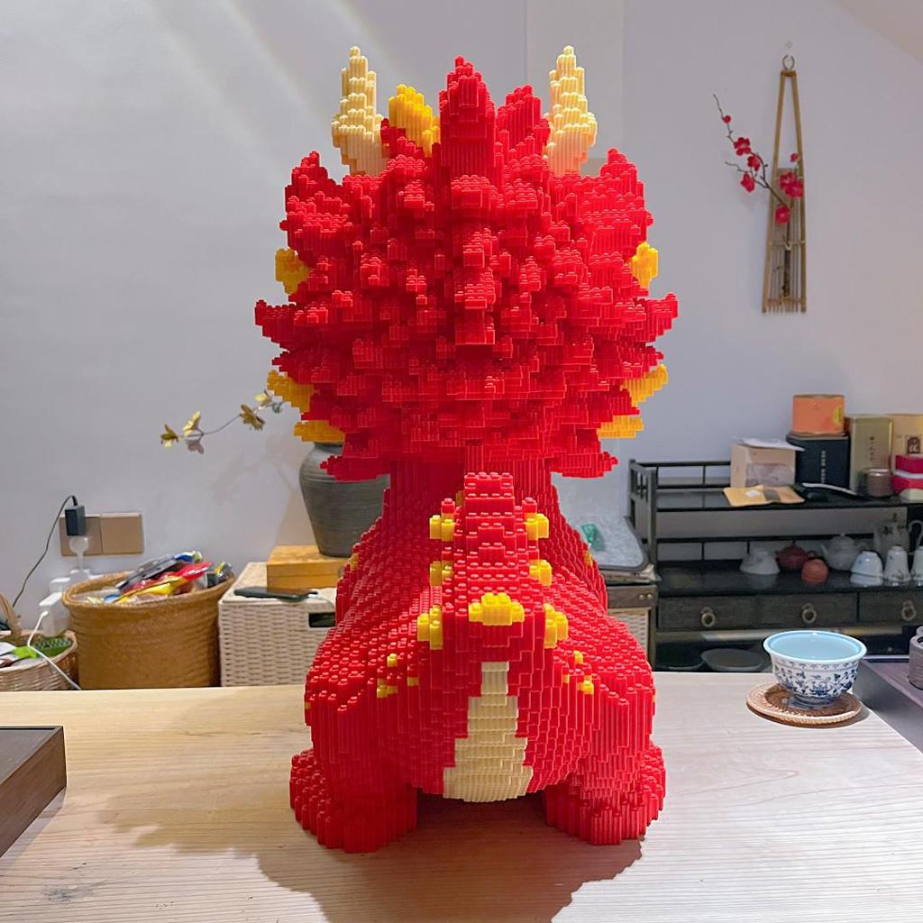 Year of the Dragon: Chinese-Styled Unicorn Dragon Building Blocks - Educational Puzzle Toy for Kids