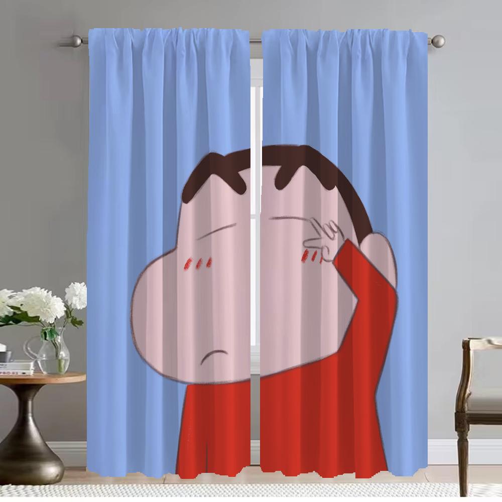 Crayon-Shin-chan Home Interior Curtains for Camera Blackout Curtain for Room 2 Panel Shades Halloween Decoration Partition Child