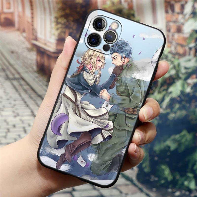Apple Case For iPhone 11 12 13 Pro Max mini XS X XR 7 8 6 6S plus SE 2020 Soft Silicone Cases Cover Violet Evergarden Girl Anime