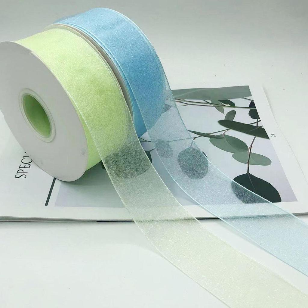 Rainbow Pearl Yarn Ribbon for DIY Projects – 4cm Headwear, Bouquet, and Fresh Flower Packaging Bow Streamer