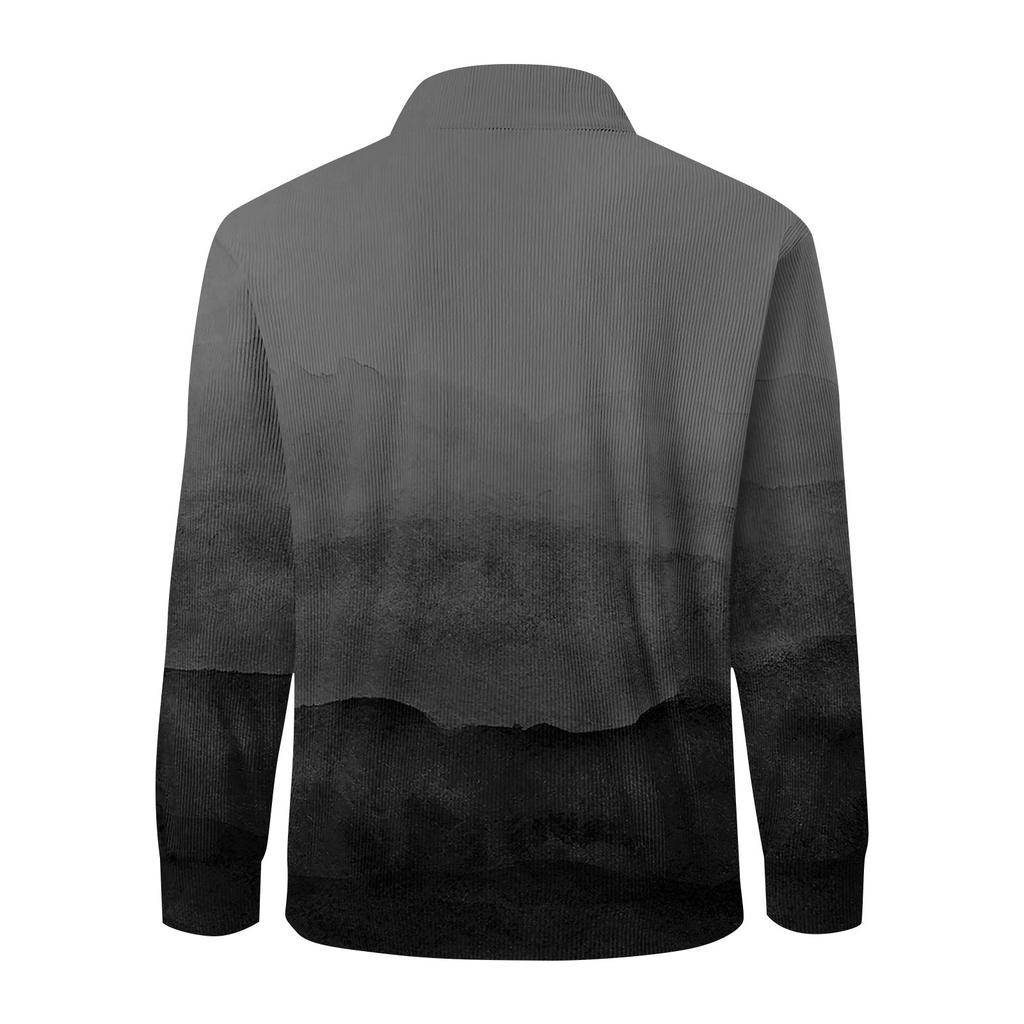 Męska bluza retro casual z nadrukiem gradientowym