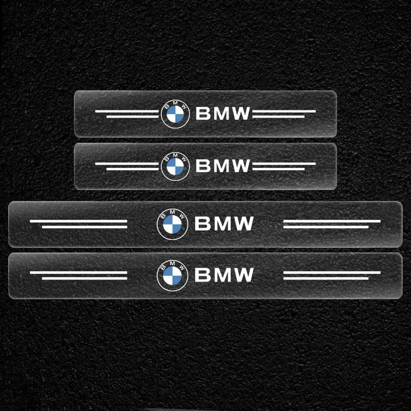 

For BMW 4Pcs Transparent Badge Car Threshold Protector 3D Sticker Car Styling For BMW M M3 M4 M5 X1 X3 X5 X6 X7 F10 F20 F22 F30