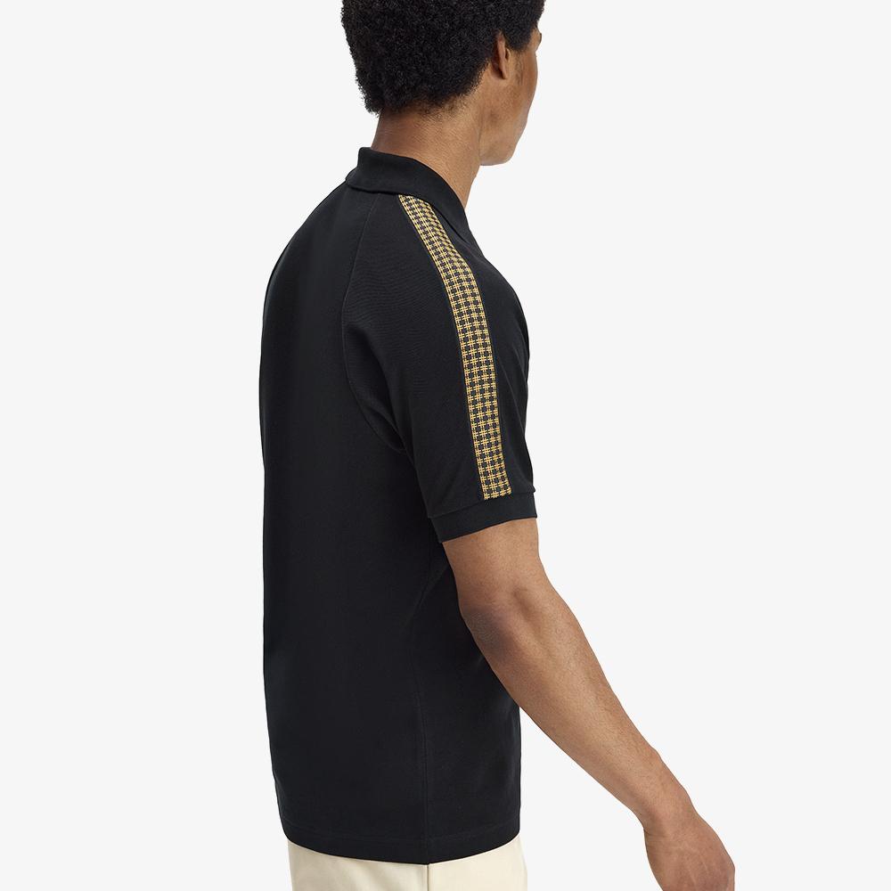 FRED PERRY [Sharp] Cross Tape Polo Shirt - Black Afpm2612304-102