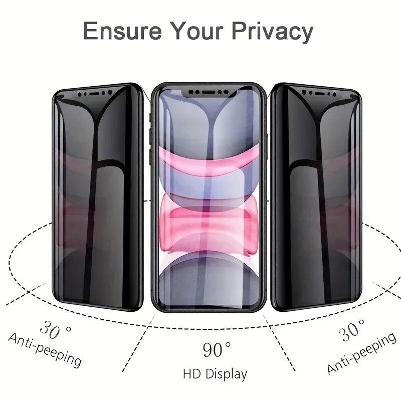 4PCS Privatsphäre Screen Protector Für iPhone 14 15 PRO MAX Anti-Spy Glas Für 13 12 11 XS XR Gehärtetes Glas
