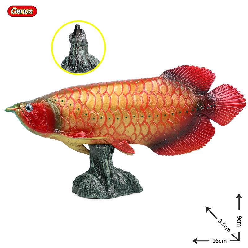 Oenux Sea Life Animals Model Action Figures Ocean Fish Sailfish Bass Grouper Salmon Aquarium Figurines PVC Educational Kids Toy