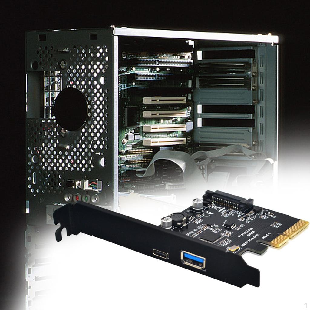 1x USB A + C 10Gbps Ports PCIe 3.1 Gen2 Expansion Card Accessories High Speed