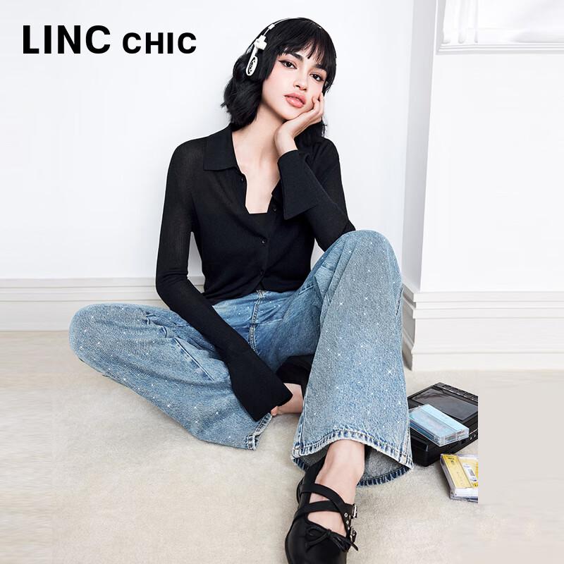 Jinyujie Women's Mid-Waist Loose Straight Wide-Leg Jeans