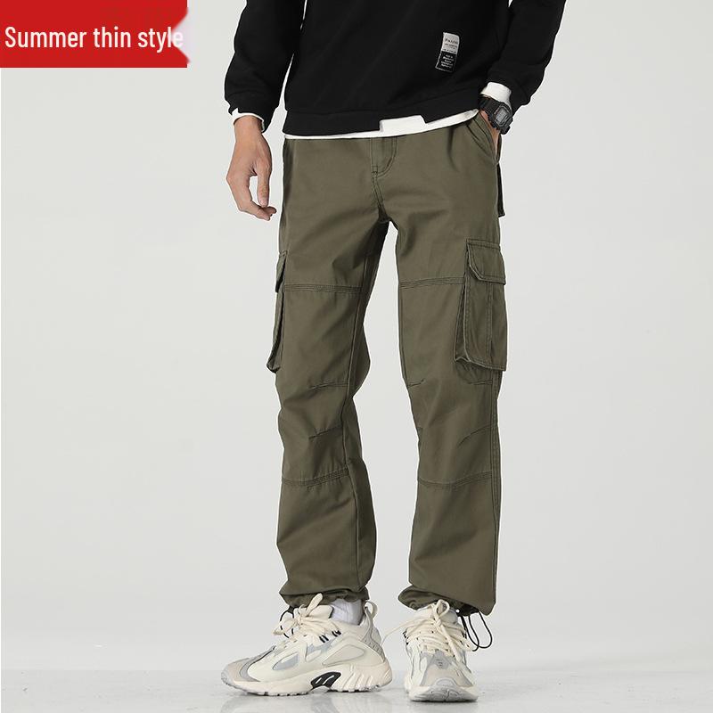 Men's Spring Multi-Pocket Loose Fit Cotton Work Pants - Plus Size, High Quality, Trendy Menswear