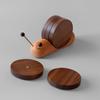 Black Walnut Cartoon Snail Decompression Creative Tea Cup Mat Decoration, Heat-insulating Tea Coffee Mug Coaster