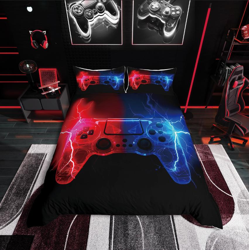 

Comforter Homewish Cartoon Game Console For Boysgamer Gamepad Bedding Setcartoon Snowflake Reversible Decor Comforter (quilt)-EU Single(135*200cm)3pcs