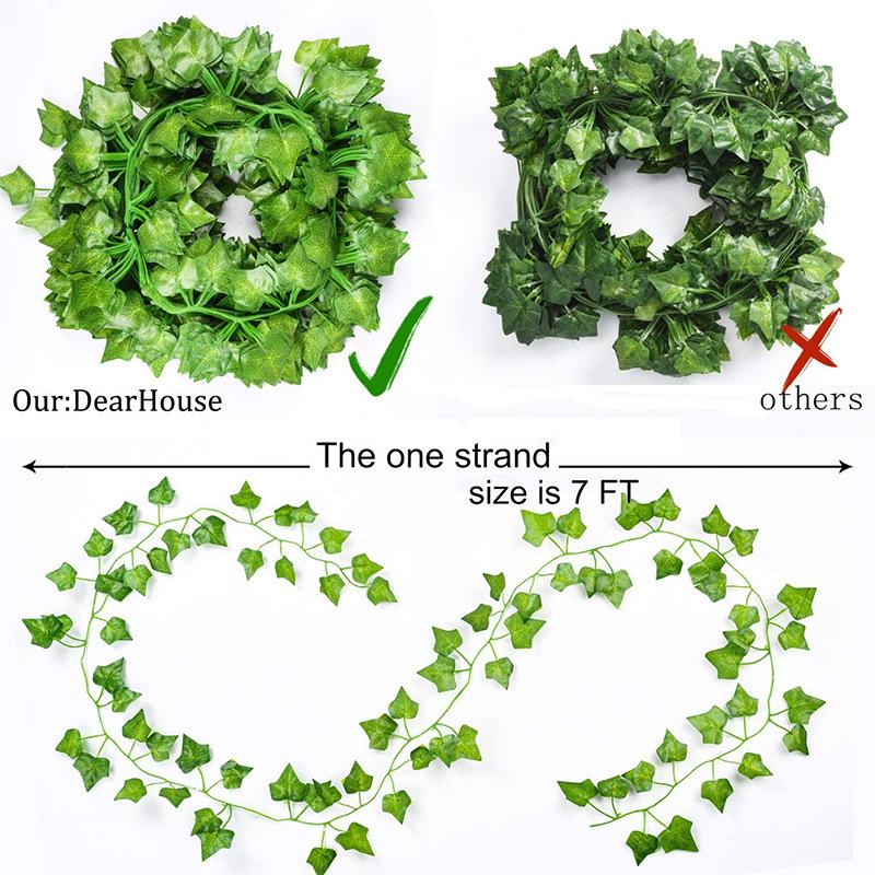 

Artificial Ivy Vine - 2.0 Meters: Hanging Green Leaf Wall Decoration