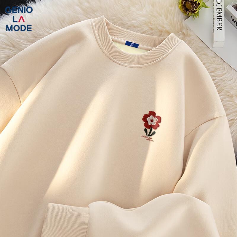 GENIOLAMODE Men's Winter Fleece-Lined Crewneck Sweatshirt