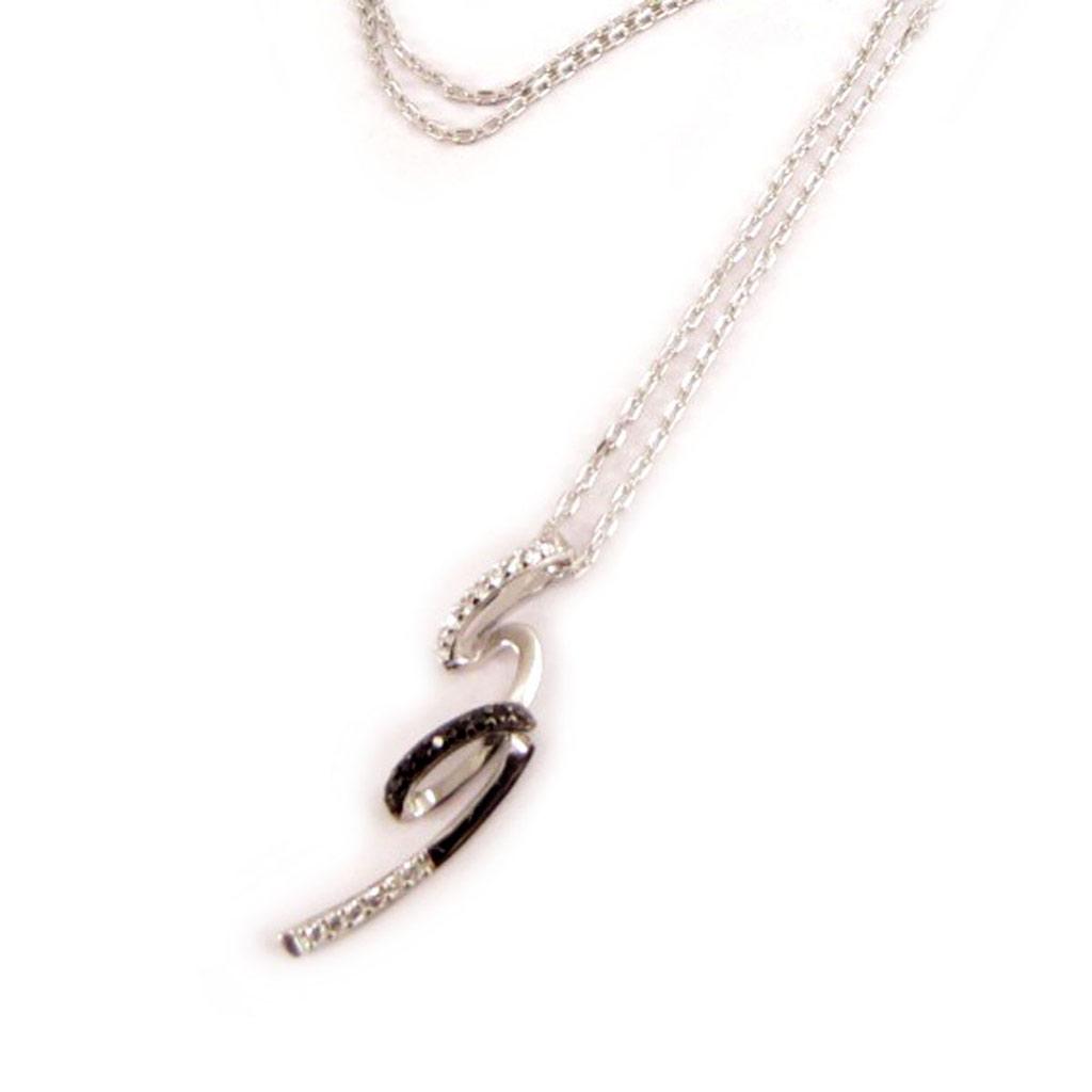 Altesse [L0679] - Collier Argent 'Scarlett' noir blanc