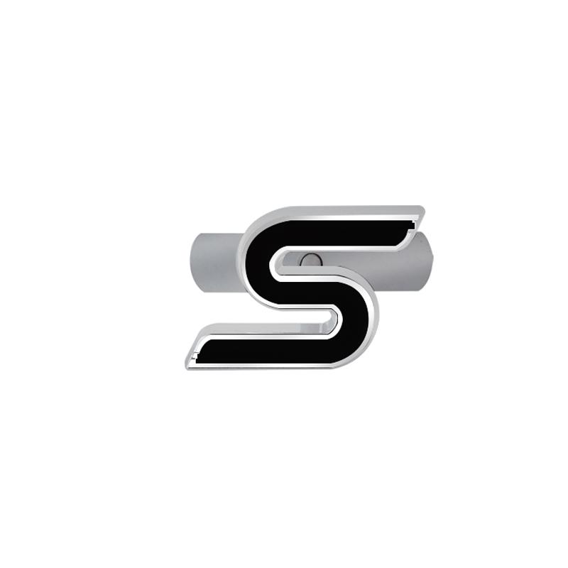RGFU9 Car Accessories Metal S Grille Emblem Rear Trunk Body Badge Sticker For Ford ST LINE Focus Fiesta Ecosport Kuga Mondeo Everest