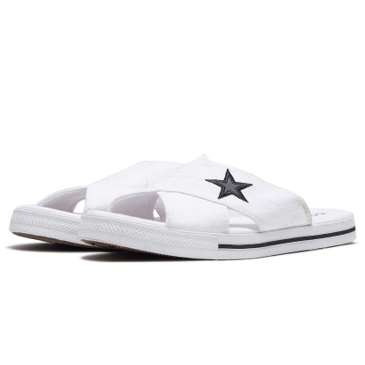 Converse One Star Slide Comfortable Casual Rubber Sole Slide Sandals Women Sandals White Black 565530C