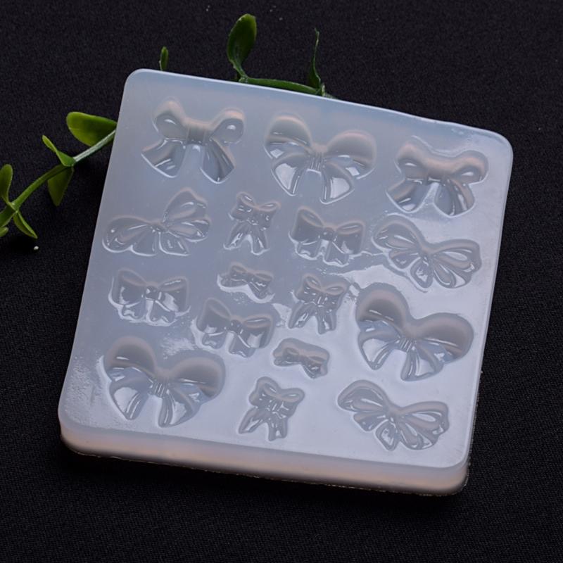 Shiny Glossy Bowknot Shape Hairpin Silicone Epoxy Resin Mold DIY Keychain Pendant Jewelry for Valentine Gift Craft