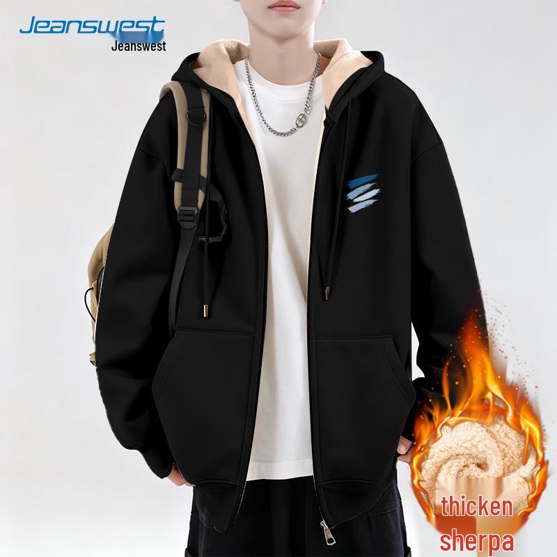 

Мужской кардиган-толстовка с капюшоном на подкладке из овчины Jeanswest 2XL