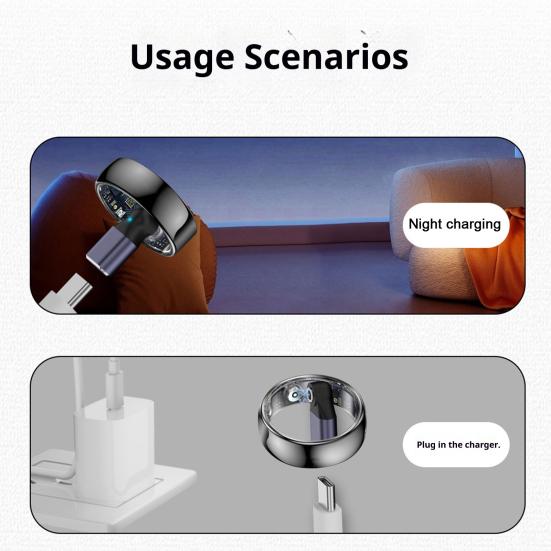 Smart Ring Charger Adapter Aluminum Alloy N52 Magnetic Type-C Female Smart Ring Charging Converter Connector Smart Ring Accessories