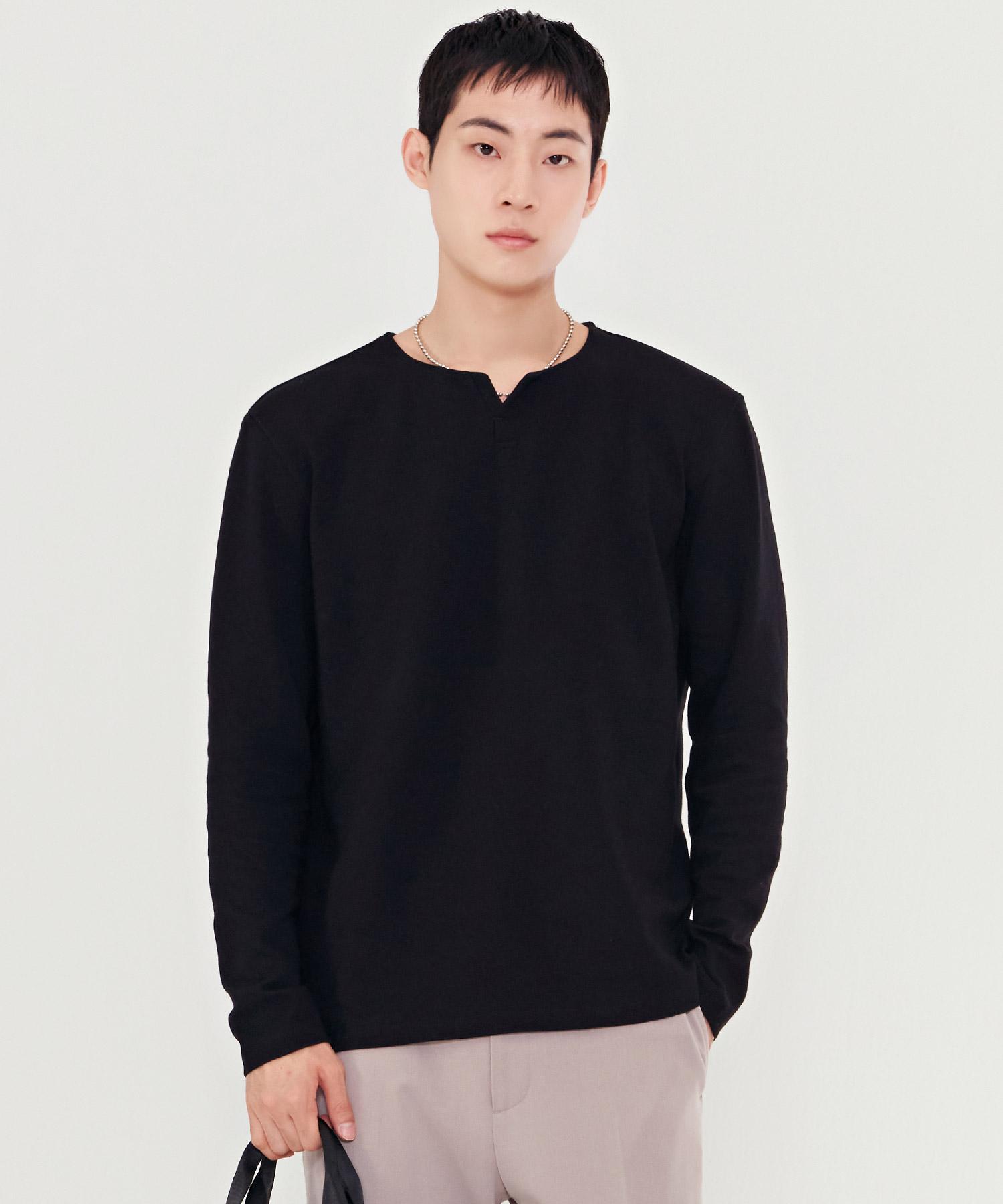 Chase Cult Men S Neck Variation Slit T-Shirt-Bezk5111B03 Black/95