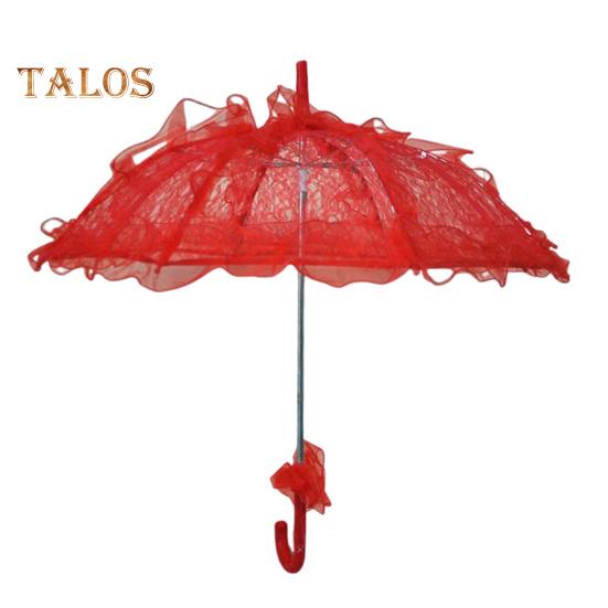 Umbrelă de broderie din dantelă de epocă, mâner lung, umbrelă decorativă ușoară, petrecere de nuntă, dans de mireasă, performanță, umbrelă de soare, recuzită pentru fotografie