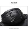 Men's and Women's Black and Gold Hooded Long Down Jacket - Thickened for Cold Protection