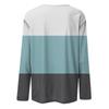 Women's Fashion Casual Long Sleeve Round Neck Jump Color Pullover Top Blouse