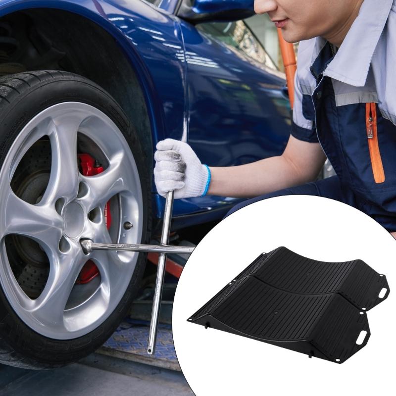 Pack Of 2 Lightweight Tire Protection Ramps For Cars SUVs And Campers Built Of Strong Polymer With Non Slip Layer
