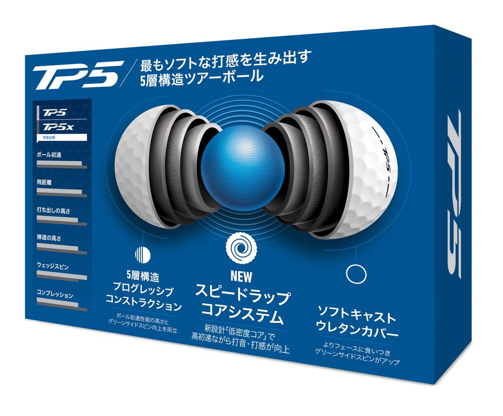 TaylorMade TMJ24 TP5 JPN 12-Pack TP5 Golf Balls, 2024 Model, White