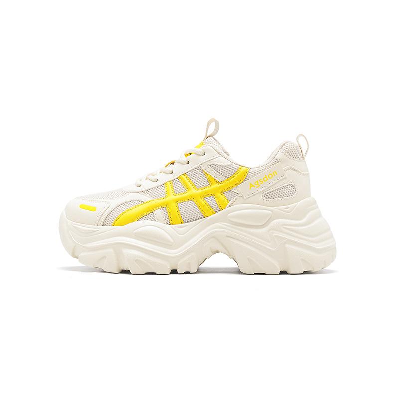 Augustine Platform Dad Shoes Women's 2025 New Summer Fashion Mesh Small Casual Little White Sports Shoes