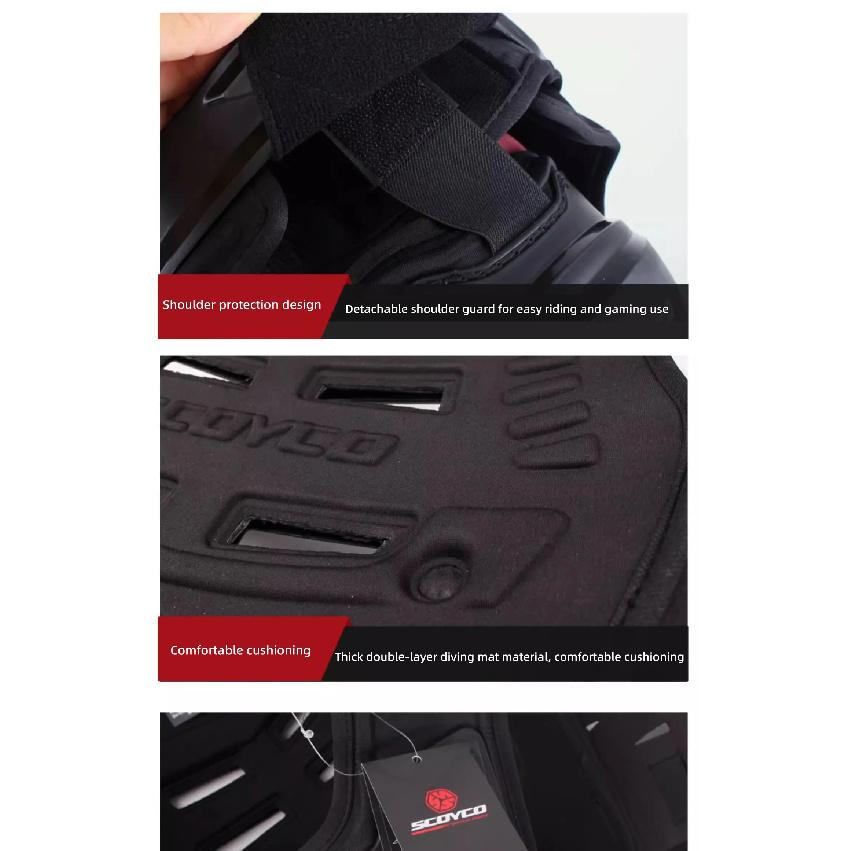 SCOYCO Motorcycle Armor Vest Protection Jacket Motocross Body Armor Dirtbike Accessories Back Protective Gear Moto Equipment