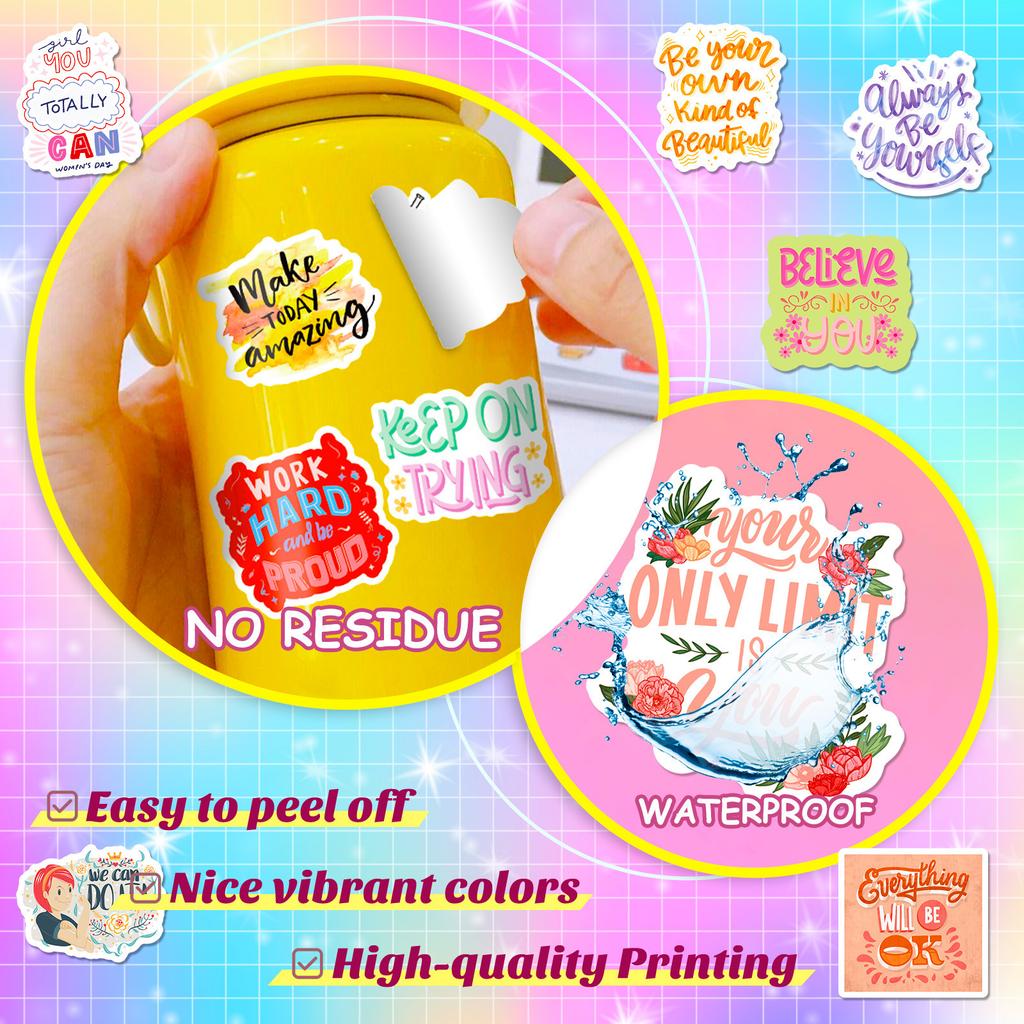 50 Pink Inspirational Texts Internet Celebrity Inspirational Texts Girl Heart Healing Wind Phrases English Stickers