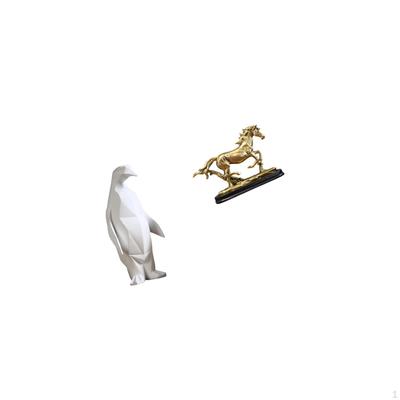 Penguin Horse Sculpture Figurine Collectable Artwork Decorative Ornament Resin Animal Statue for