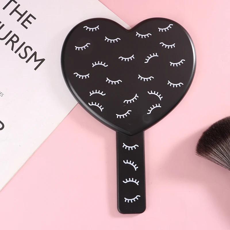 High Definition Handheld Heart-shaped Eyelash Mirror Eyelash Inspection Mirror Makeup Gadgets Vanity Mirror Girl Gifts
