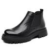 Men's shoes 2026 Spring and Autumn mid cut Chelsea boots British style men's shoes with thick fleece and warm boots