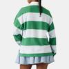 Levis Polo a Maniche Lunghe a Righe con Colletto a Punta Comoda Versatile alla Moda Top da Donna 005IY-0002