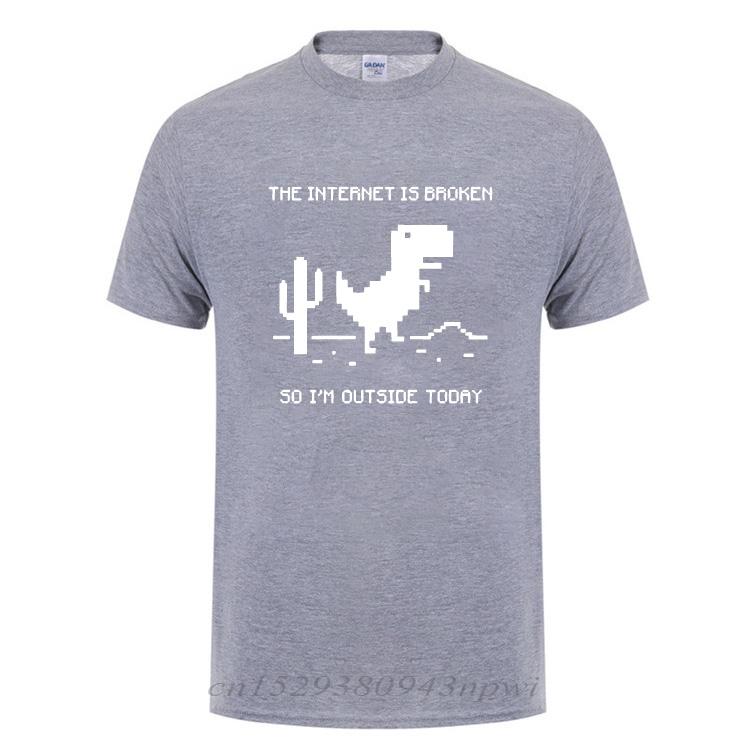 The Internet Is Broken Web Page Computer Dinosaur Tshirt Funny Birthday Gift For Men Boyfriend Husband Programmer Geek T Shirts