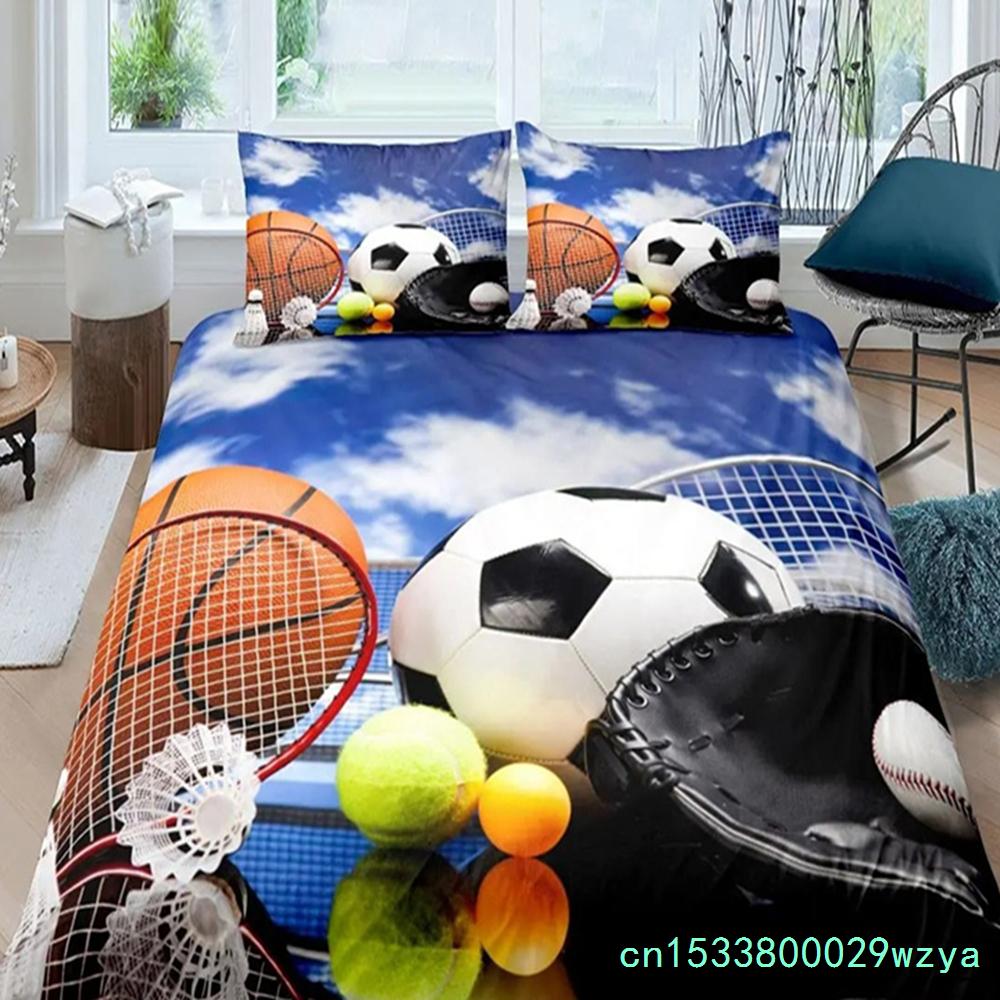 Parure de lit Badminton Housse de couette Badminton pour Enfants Adolescents Hommes Thème Sportif Joueur Housse de couette Cool Décor Jeux Compétitifs