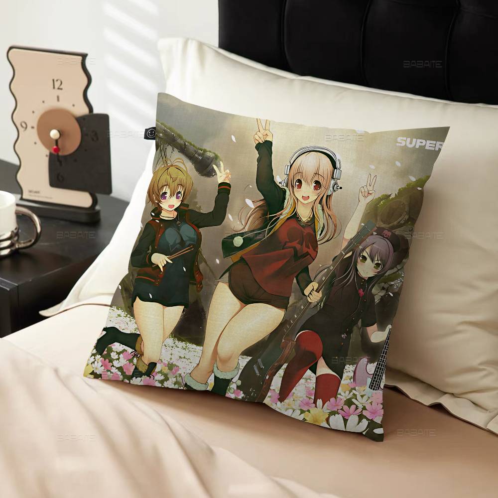 Super Sonico Manga Anime 45*45cm Cushion Cover Pillow Cover Decor Pillowcase Home Pillowcase for Couch Pillow